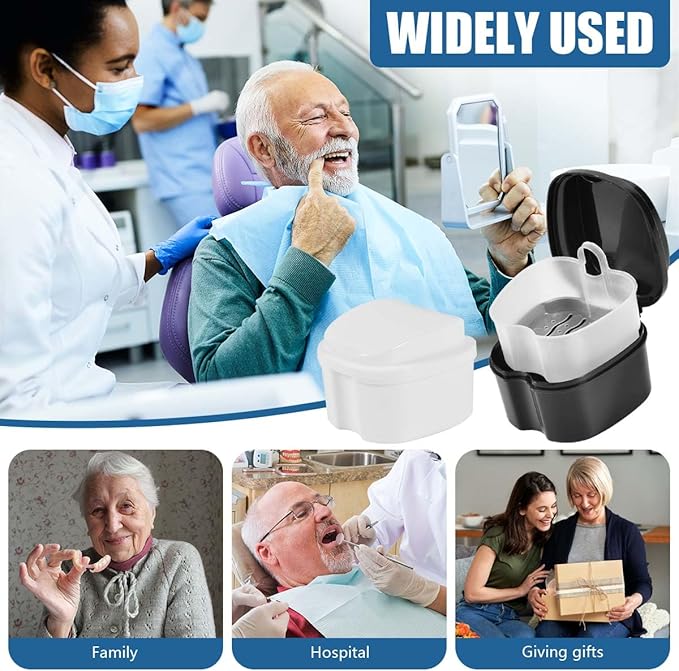 2 Pack Denture Bath Case Cup Box Holder Storage Container - Image 6