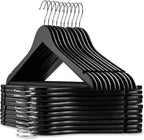 Casafield - 20 Black Wooden Suit Hangers - Premium Lotus Wood by Casafield