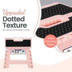 Delxo Folding Step Stool 9 Inch,Non-Slip Foldable Stools for Kids & Adults Up to 300 LBS,Kitchen Collapsible Fold Up Stepping Stool with Dotted 1 Pack,Pink - Image 7