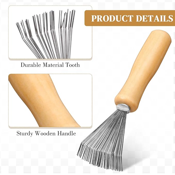 Boao 2 Pieces Hair Brush Cleaning Tool Comb Cleaner Brush Mini Comb Cleaning - Image 5