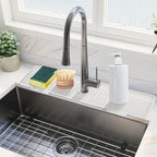 Kitchen Sink Splash Guard, 20IN Longer Silicone Faucet Guard & Draining Mat by Amerner