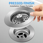 3-in-1 Stainless Steel Kitchen Sink Drain Strainer, JOMST Kitchen Gadget – Fast - Image 7