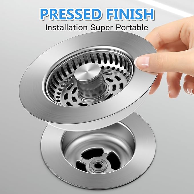 3-in-1 Stainless Steel Kitchen Sink Drain Strainer, JOMST Kitchen Gadget – Fast - Image 7
