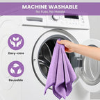 Microfiber Cleaning Cloth, 12 Pack Purple Cleaning Rags - Image 7