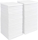 AIDEA Microfiber Cleaning Cloth White 50PK, Cleaning Rags, Lint Free Microfiber by AIDEAHOME