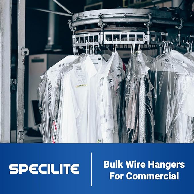 SPECILITE Wire Metal Clothes Hangers Bulk 50 Pack - Image 7