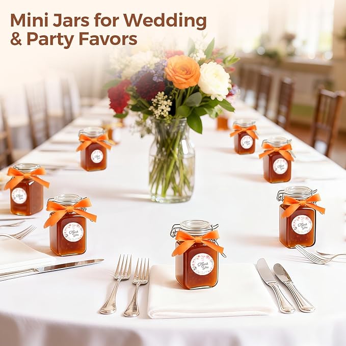 ComSaf Small Glass Jars with Airtight Lid Set of 12, Spice Jars 8 oz, Mason Jar - Image 6