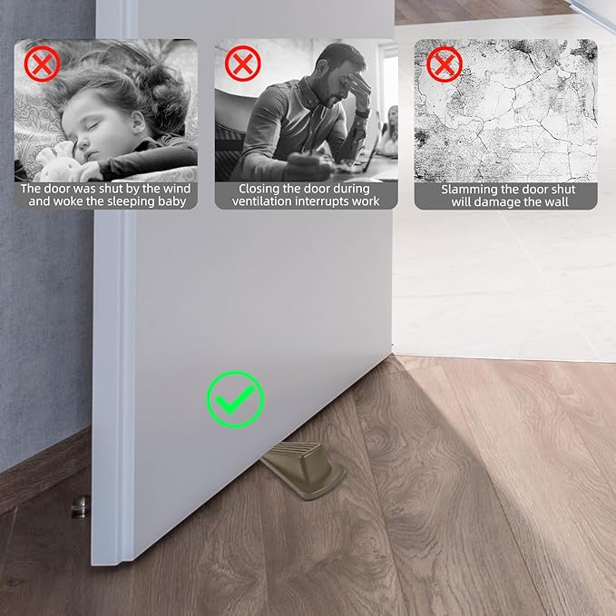 Door Stoppers for Bottom of Door on Floor, Premium Rubber Door Stopper Wedge - Image 6