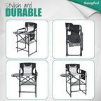 SUNNYFEEL Tall Camping Directors Chair, Portable Folding Artist Makeup Chair with Side Table, Pocket, Footrest, Heavy Duty for Beach,Trip,Picnic,Concert Outdoor Foldable Camp Lawn Chairs - Image 8