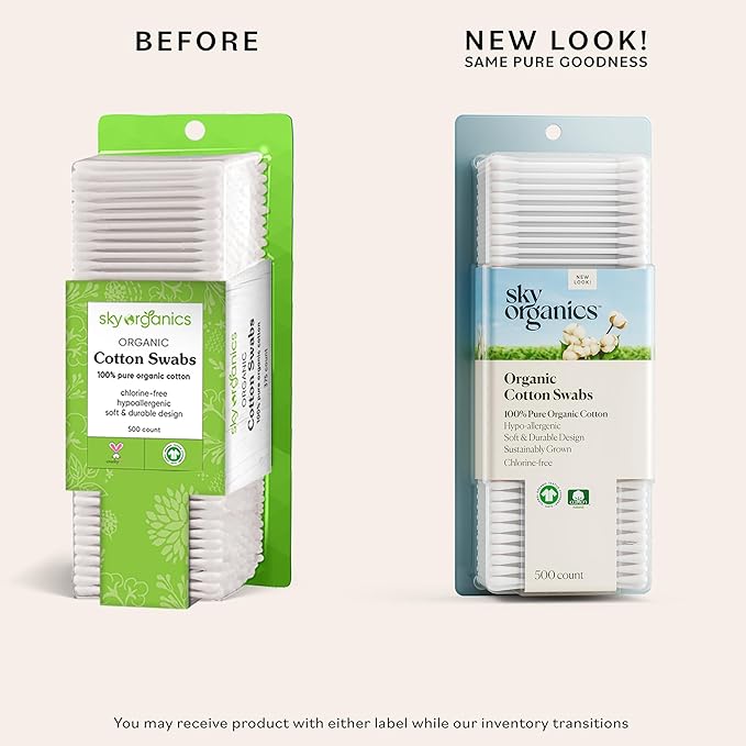 Sky Organics - Organic Cotton Swabs, 1000 ct. - Ultra Soft Tips - Strong & - Image 2