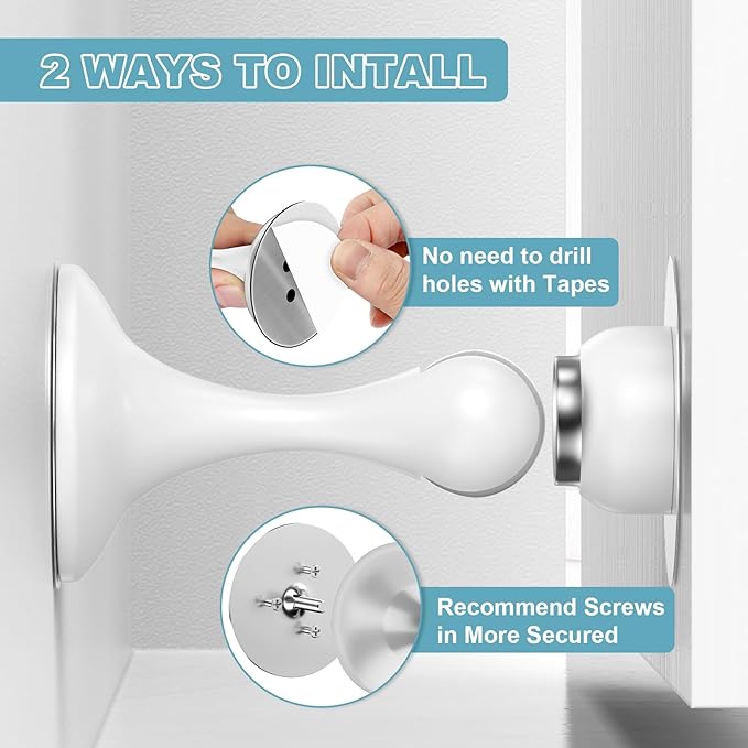 Magnetic Door Stoppers 1 Pack, Stainless Steel Door Stops - Image 4