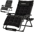 UDPATIO Oversized Zero Gravity Chair 29In XL Patio Reclining Chair with Cushion, Outdoor Folding Recliner with Pillows|Cup Holder|Foot Rest|Padded Headrest, Black, Support 500LB by UDPATIO