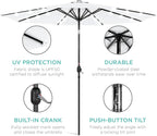 Best Choice Products 10ft Solar Polyester LED Lighted Patio Umbrella w/Tilt Adjustment and UV-Resistant Fabric - Image 5