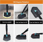 Long Handled Scrub Brush for Shower, 3-in-1 Cleaning Brushes - Image 5