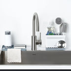 YOHOM Sink Brush Holder for Kitchen Sink Sponge Caddy Countertop Organizer - Image 7