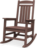 SERWALL Oversized Outdoor Rocking Chair, All-Weather Patio Rocking Chair, HDPE Porch Rocker for Adults, Coffee by SERWALL