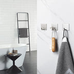 NearMoon Adhesive Hooks- Heavy Duty Bath Wall Hooks Waterproof Stainless Steel - Image 4
