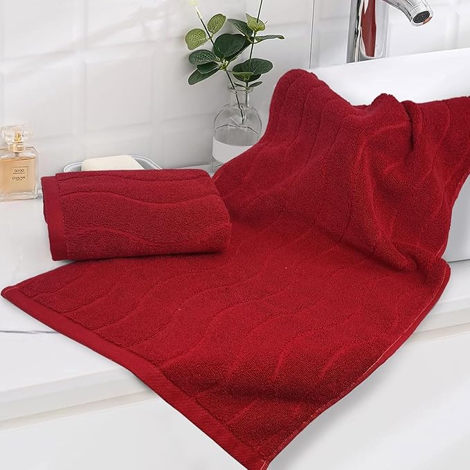 2-Piece Hand Towels for Bathroom in Red, Super Soft Decorative Hand Towel Set - Image 2