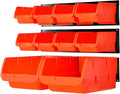 Wallmaster Wall Mounted Storage Bins, Wall Storage Bins Parts Rack 10 Bins&3 by Wallmaster