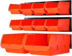 Wallmaster Wall Mounted Storage Bins, Wall Storage Bins Parts Rack 10 Bins&3 by Wallmaster