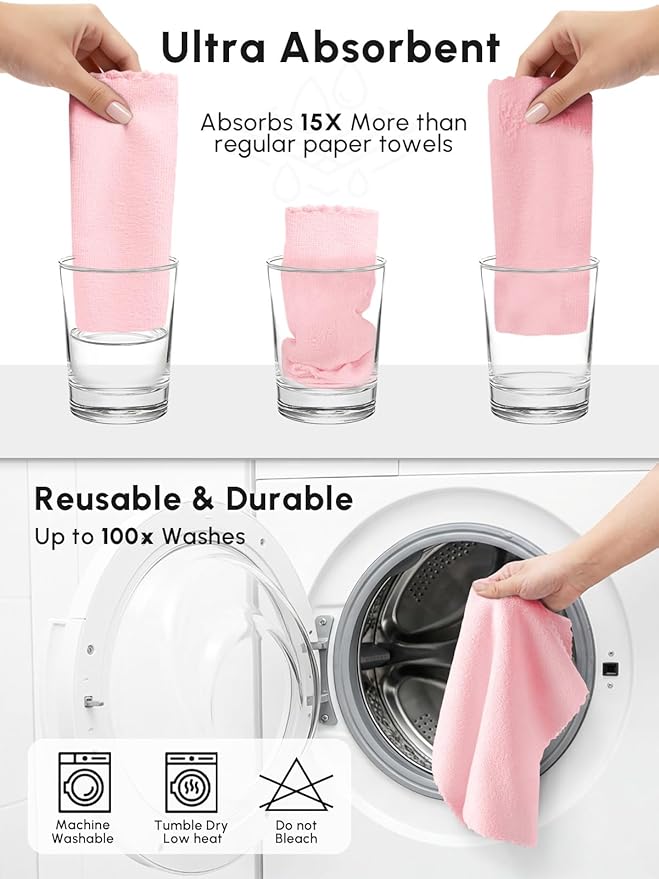 Microfiber Cleaning Cloths Roll, 225 Pack Tear Away Microfiber Towels Roll - Image 7