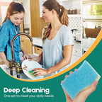 Scrub Sponge, 4 Pack Dual-Sided Temperature-Responsive Scrubber - Image 6