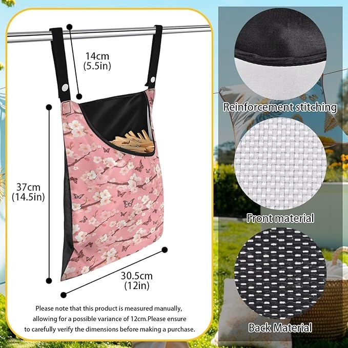Clothespin Bag for Outdoor Laundry Clothesline and Clothes Pin Holder - Image 6