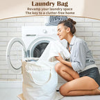Canvas Laundry Bag with Handles & Drawstring Closure 27.5”Wx35"H, Thick Laundry - Image 8