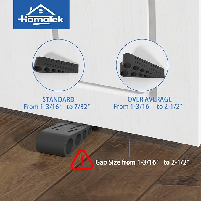 HOMOTEK 6 Pack Wedge Rubber Door Stops Door Chucks Stoppers Wall Protector - Image 5