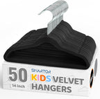 Smartor Premium 14 Inch Kids Hangers 50 Pack, Non Slip, Space Saving Felt by Smartor