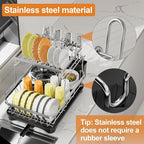 Dish Drying Rack Kitchen 2-Tier 304 Stainless Steel Dish Racks - Image 6