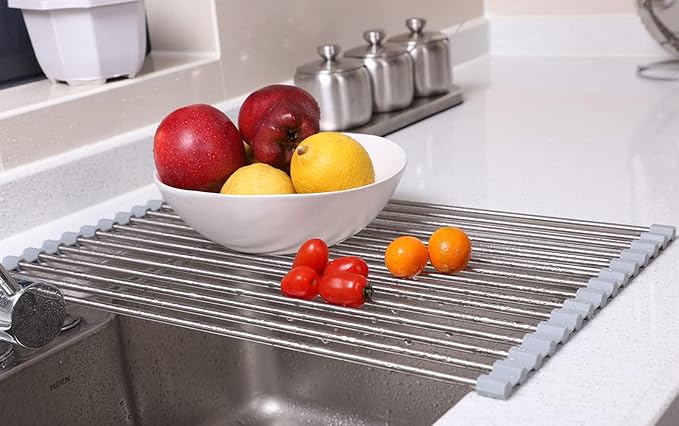 Ahyuan Roll up Dish Drying Rack Over The Sink Kitchen Roll up Sink Drying Rack - Image 7