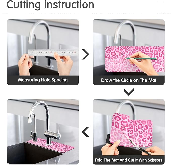 Kitchen Sink Splash Guard 2 PCS 14.7 Inch Sink Faucet Mat Splash Guard - Image 4