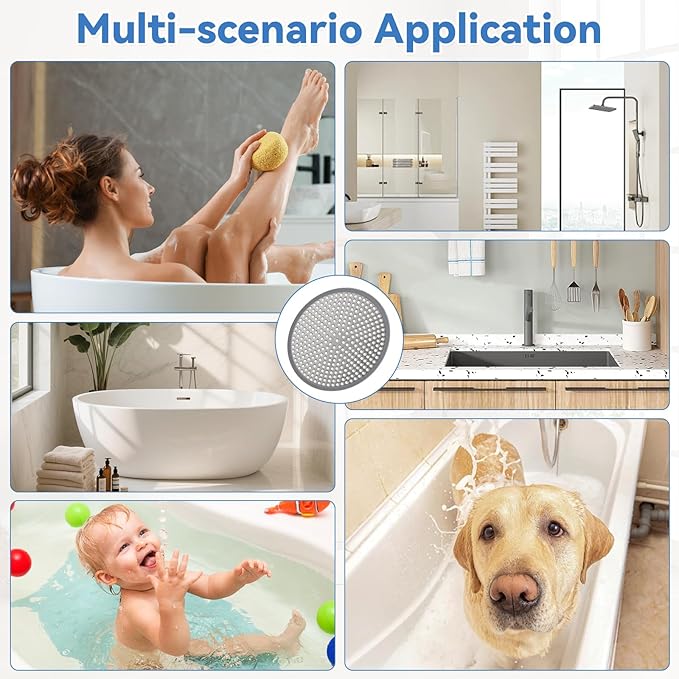 Shower Drain Hair Catcher, 4.72" Shower Drain Cover, All-in-One Universal Sink - Image 7