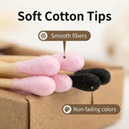 Pink Cotton Swabs 200pcs Natural Cotton Buds Biodegradable Organic Double Tips - Image 4