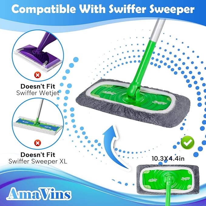 8 Pack Reusable Microfiber Mop Pads Compatible - Image 2