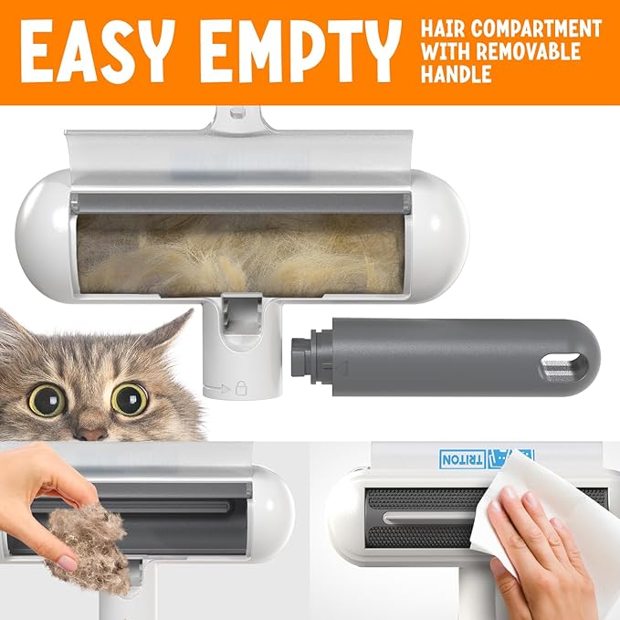 Triton Travel Pet Hair Removal Tool w/Fur Trapping Compartment and Detachable - Image 5
