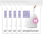 simplehuman Code M 100 Count, Dispenser Pack Custom Fit Liners, Drawstring by Simplehuman