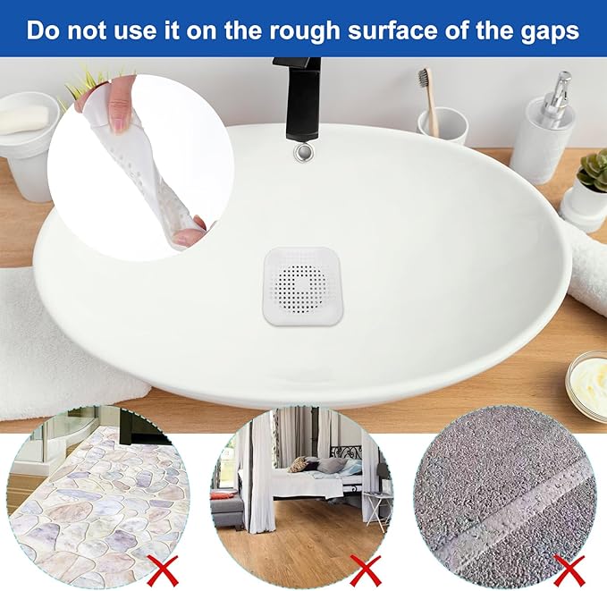 4Pcs Square Drain Cover for Shower, TPR Drain Hair Catcher Shower Drain Cover - Image 5