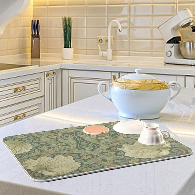 ALAZA William Morris Flowers Print03 Dish Drying Mat - Image 6