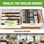 ANTOWIN 10pack Bamboo Drawer Dividers, Expandable Drawer Separators Splitter - Image 5