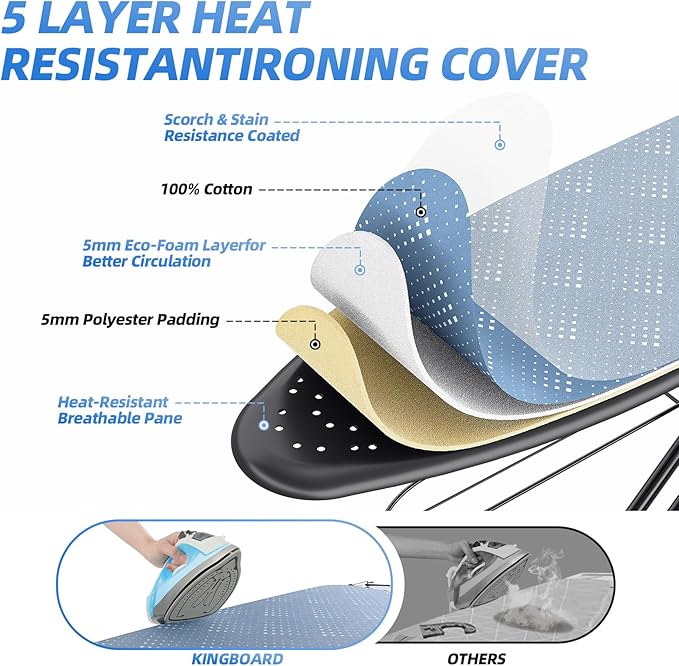 KINGBOARD Ironing Board, Compact Iron Board Full Size - Image 4