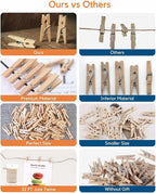 Mini Clothes Pins for Photo, Natural Small Wooden Clothespins 1 Inch Tiny Wood - Image 2