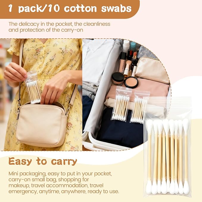 100 PCS Travel Size Cotton Swabs - Image 4