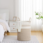 VIPOSCO Large Laundry Hamper, Tall Woven Rope Storage Basket - Image 4