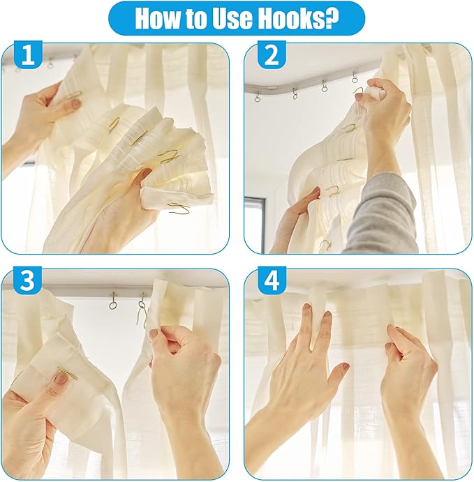 1.2 Inches Curtain Hooks, Sopito 58pcs Metal Drapery Hooks and Pins - Image 6