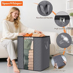 SpaceWhisper 3 Pack 100L Clothes Storage, Foldable Thick Fabric Blanket Storage - Image 3