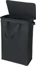 Slim Laundry Basket with Lid and Handles, Foldable Laundry Basket by GOMAJI