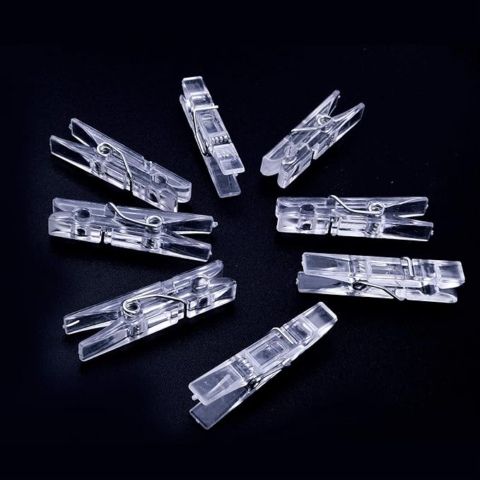 Jdesun 50 Pieces Photo Clips, Mini Plastic Picture Paper Clip Clothespins Peg - Image 5