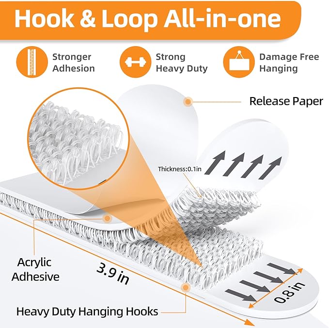 XL Picture Hanging Strips Heavy Duty, 40 Strips Damage Free Removal Picture - Image 2